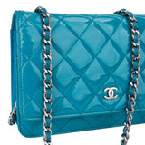 Chanel Quilted Patent Leather Wallet On Chain Crossbody Bag