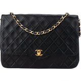 Chanel Quilted Lambskin 24K Gold Single Flap Shoulder Bag