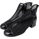 Chanel Mesh Glitter CC Ankle Shoes (35)