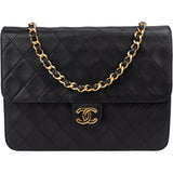 Chanel Quilted Lambskin 24K Gold Single Flap Crossbody Bag