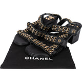Chanel Gold Tone Chain Sandals (34,5)