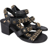 Chanel Gold Tone Chain Sandals (34,5)