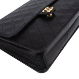 Chanel Quilted Lambskin 24K Gold Single Flap Crossbody Bag