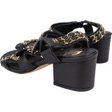 Chanel Gold Tone Chain Sandals (34,5)