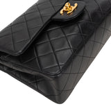 Chanel Quilted Lambskin 24K Gold Small Double Flap Crossbody Bag
