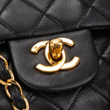 Chanel Quilted Lambskin 24K Gold Small Double Flap Crossbody Bag