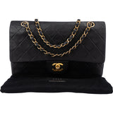 Chanel Quilted Lambskin 24K Gold Medium Double Flap Crossbody Bag