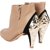 Chanel Quilted Gold Tone Heel Ankle Boot (35)