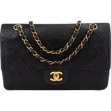 Chanel Quilted Lambskin 24K Gold Medium Double Flap Crossbody Bag