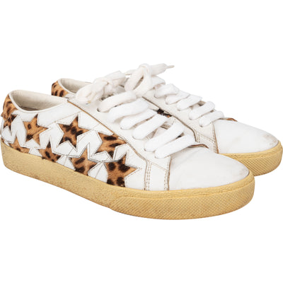 Saint Laurent Court Classic Leopard Stars Sneaker (35) - vintageandkickz