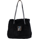 Fendi FF Buckle Black Fur Shoulder Bag