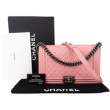 Chanel Quilted Lambskin Antique Boy Single Flap Crossbody Bag