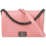 Chanel Quilted Lambskin Antique Boy Single Flap Crossbody Bag