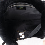 Fendi FF Buckle Black Fur Shoulder Bag