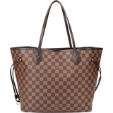 Louis Vuitton Damier Ebene Monogram Neverfull MM Shopper Handbag