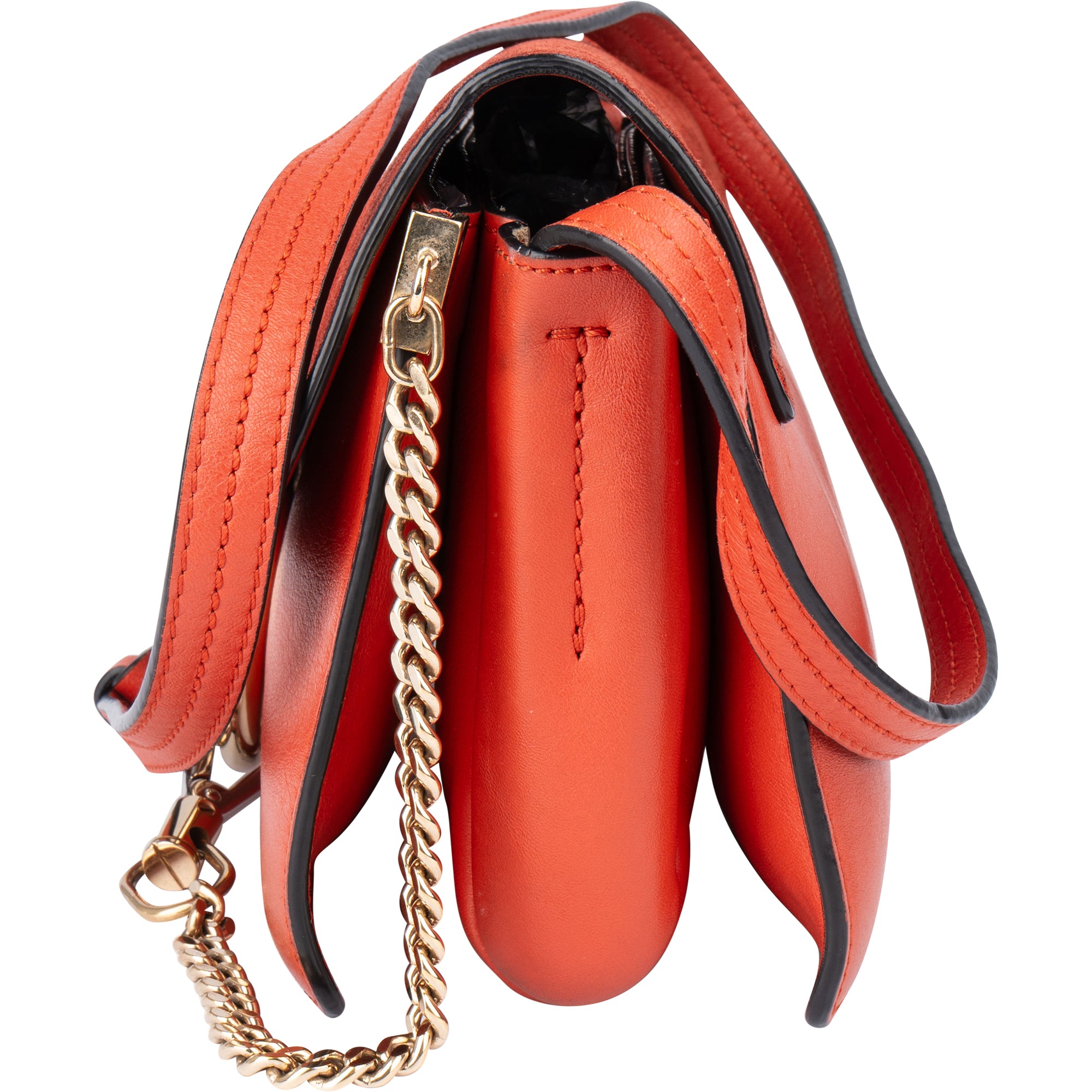 Chloé Orange Leather Faye Crossbody Bag - vintageandkickz