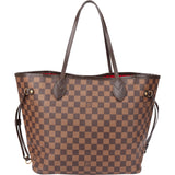 Louis Vuitton Damier Ebene Monogram Neverfull MM Shopper Handbag
