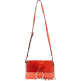 Chloé Orange Leather Faye Crossbody Bag - vintageandkickz