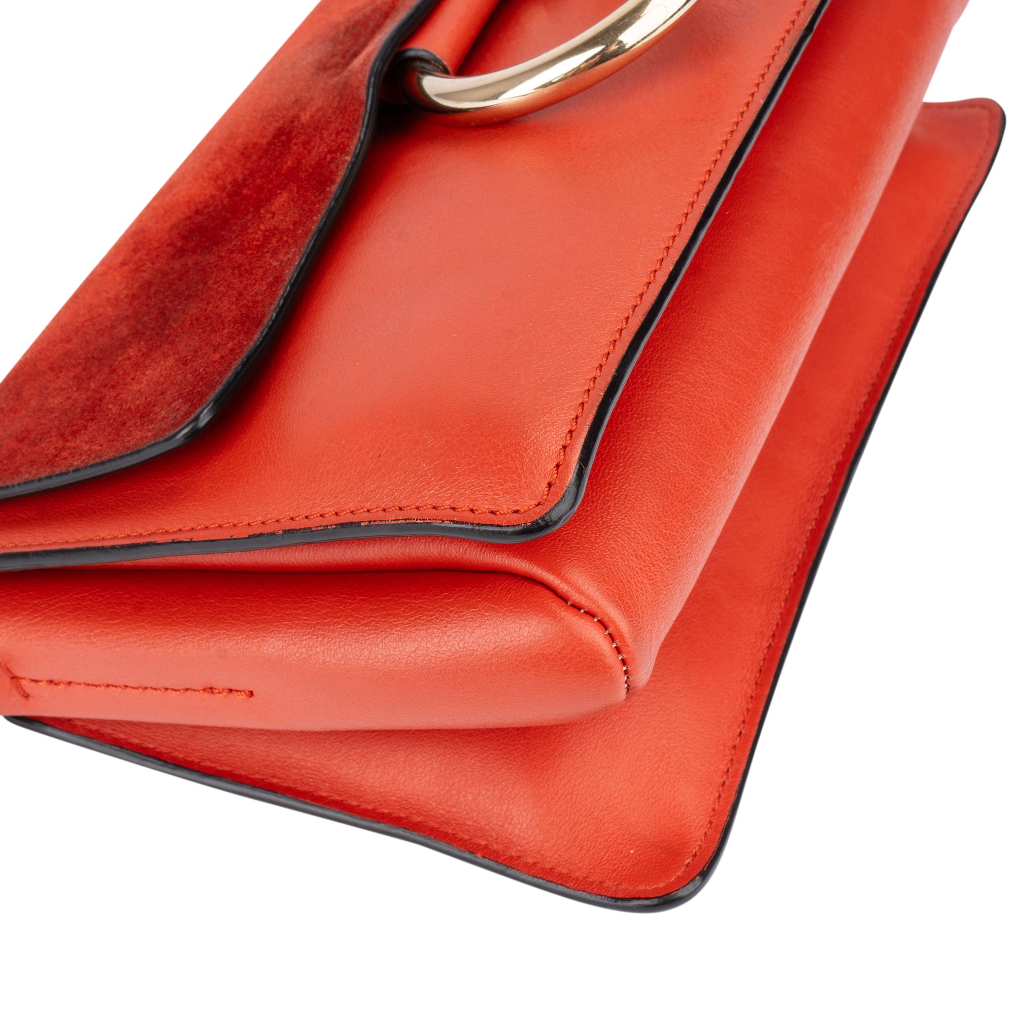 Chloé Orange Leather Faye Crossbody Bag - vintageandkickz