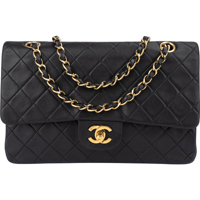 Chanel Quilted Lambskin 24K Gold Medium Double Flap Crossbody Bag