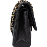 Chanel Quilted Lambskin 24K Gold Medium Double Flap Crossbody Bag