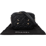 Chanel Quilted Caviar Leather CC Filigree Crossbody Bag