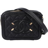 Chanel Quilted Caviar Leather CC Filigree Crossbody Bag