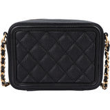 Chanel Quilted Caviar Leather CC Filigree Crossbody Bag