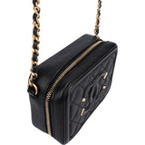 Chanel Quilted Caviar Leather CC Filigree Crossbody Bag