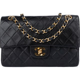 Chanel Quilted Lambskin 24K Gold Small Double Flap Shoulder Bag