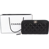 Chanel Quilted Lambskin Palladium Boy Wallet