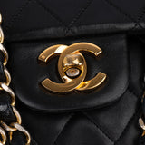 Chanel Quilted Lambskin 24K Gold Small Double Flap Shoulder Bag