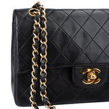 Chanel Quilted Lambskin 24K Gold Small Double Flap Shoulder Bag