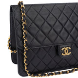 Chanel Quilted Lambskin 24K Gold Single Flap Shoulder Bag