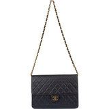 Chanel Quilted Lambskin 24K Gold Single Flap Shoulder Bag