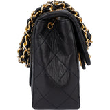 Chanel Quilted Lambskin 24K Gold Single Flap Crossbody Bag