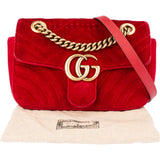 Gucci Red Velvet GG Marmont Crossbody Bag