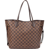 Louis Vuitton Damier Ebene Monogram Neverfull MM Shopper Handbag