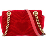 Gucci Red Velvet GG Marmont Crossbody Bag