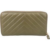 Chanel Green Chevron Lambskin CC Wallet