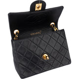 Chanel Quilted Lambskin 24K Gold Single Flap Crossbody Bag