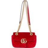 Gucci Red Velvet GG Marmont Crossbody Bag