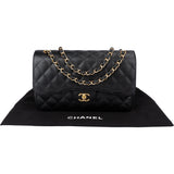 Chanel Quilted Caviar Leather Jumbo Double Flap Crossbody Bag
