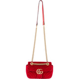 Gucci Red Velvet GG Marmont Crossbody Bag