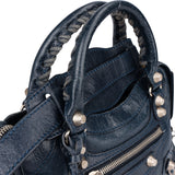 Balenciaga Blue Leather Mini City Handbag