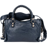 Balenciaga Blue Leather Mini City Handbag