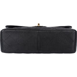 Chanel Quilted Caviar Leather Jumbo Double Flap Crossbody Bag