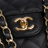 Chanel Quilted Caviar Leather Jumbo Double Flap Crossbody Bag