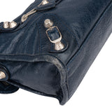 Balenciaga Blue Leather Mini City Handbag