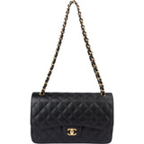 Chanel Quilted Caviar Leather Jumbo Double Flap Crossbody Bag